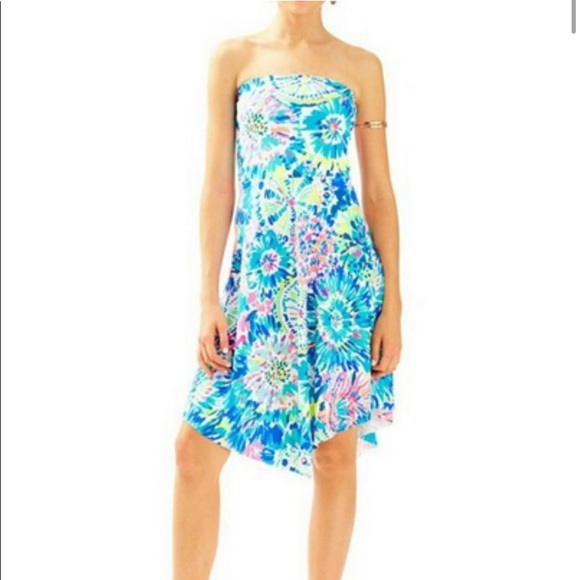 Lilly Pulitzer Loleta Strapless Dress in Dive In size XS